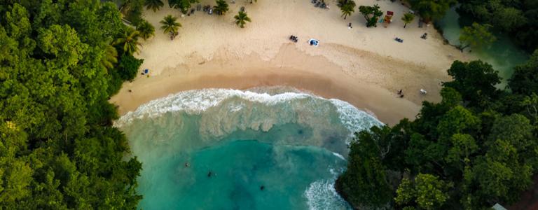 Port Antonio Jamaica Frenchman's Cove Aerial Footage Birds View