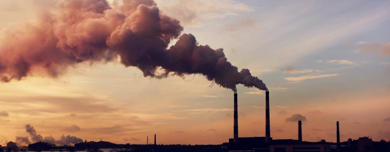 Silhouette of the Power plant in Kiev