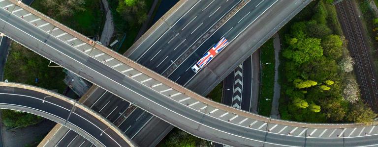 truck on m6 motorway birmingham united kingdom