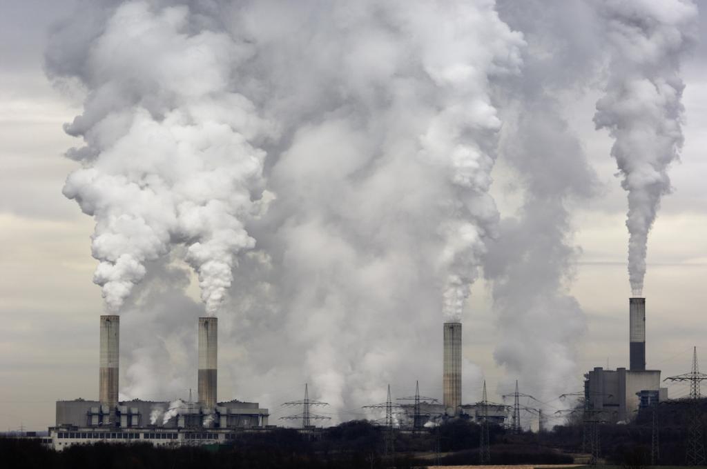 Emissions being released from a factory 