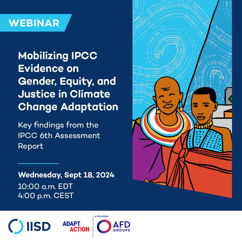 Webinar social card designed with figures in traditional African attire against a blue backdrop.