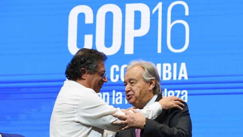 Gustavo Petro, President of Colombia, and António Guterres, UN Secretary-General, at the High-level Segment of CBD COP 16